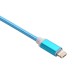 1 M 2 In 1 Sturdy Hemp Rope Sync Charging Cable for Micro USB and 8 pin Lighning - Blue