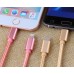 1 M 2 In 1 Sturdy Hemp Rope Sync Charging Cable for Micro USB and 8 pin Lighning - Pink