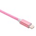 1 M 2 In 1 Sturdy Hemp Rope Sync Charging Cable for Micro USB and 8 pin Lighning - Pink