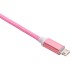 1 M 2 In 1 Sturdy Hemp Rope Sync Charging Cable for Micro USB and 8 pin Lighning - Pink