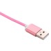 1 M 2 In 1 Sturdy Hemp Rope Sync Charging Cable for Micro USB and 8 pin Lighning - Pink