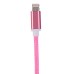 1 M 2 In 1 Sturdy Hemp Rope Sync Charging Cable for Micro USB and 8 pin Lighning - Pink