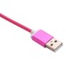 1 M 2 In 1 Sturdy Hemp Rope Sync Charging Cable for Micro USB and 8 pin Lighning - Rose red