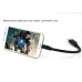 20cm Flexible Metal Micro USB To Standard USB Sync Data Charging Mount Stand Cable For Samsung Galaxy S2 S3 S4 - Black