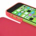 2200mAh Portable Rechargeable Backup Battery Magnetic PU Leather Case With Stand For iPhone 5 / 5S iPhone 5C - Red