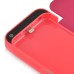 2200mAh Portable Rechargeable Backup Battery Magnetic PU Leather Case With Stand For iPhone 5 / 5S iPhone 5C - Red