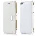 2400mAh Rechargeable External Power Pack with Front Leather Cover for iPhone 5 5s  - White