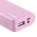2800 mAh Wallet Pattern USB Charger Port with Led Light Indicator for Smartphone - Pink
