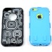 2 In 1 Anti-Shock White Geometric Pattern Plastic And Silicone Hybrid Hard Case Cover For iPhone 5c - Blue