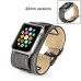 2 In 1 Luxury Genuine Leather Wrist Strap Watch Band Replacement For Apple Watch 42 mm - Grey