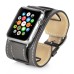 2 In 1 Luxury Genuine Leather Wrist Strap Watch Band Replacement For Apple Watch 42 mm - Grey