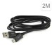 2M Extended Micro USB Charge Data Sync Charger Cable Cord For Samsung Galaxy S4 I9500 / Note 2 / HTC / Google - Black