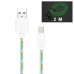 2M Luminous 8 Pin Charging Sync Lightning Cable for iPhone 6 iPhone 5/5s iPad Mini iPod - Blue