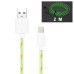 2M Luminous 8 Pin Charging Sync Lightning Cable for iPhone 6 iPhone 5/5s iPad Mini iPod - Green