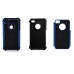 2 in 1 Protective TPU and Plastic Hard Case for iPhone 4/4S-Black and  Blue Edge