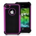 2 in 1 Protective TPU and Plastic Hard Case for iPhone 4/4S-Black and  Pink Edge