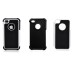 2 in 1 Protective TPU and Plastic Hard Case for iPhone 4/4S-Black and  White Edge