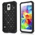 2 in 1 Rhombus Grain Rhinestone - Studded Shockproof PC and Silicone Hybrid Case Cover for Samsung Galaxy S5 G900 - Black