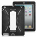 3-Piece Snap-On Hybrid Defender Rugged Heavy Duty PC Silicone Case Cover With Stand For iPad 2 / 3 / 4