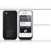 3000mAh External Battery Rubberized Case with Stand / Dual Port for iPhone 4S - Black