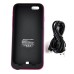 3500 mAh Ultra Slim PC Back Case With Built-In Battery And Stand  For iPhone 6 4.7 inch - Black And Pink