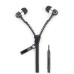 3.5MM Zipper Design In-Ear Earphone with Microphone for iPhone Samsung HTC etc - Black