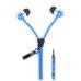 3.5MM Zipper Design In-Ear Earphone with Microphone for iPhone Samsung HTC etc - Blue