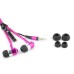 3.5MM Zipper Design In-Ear Earphone with Microphone for iPhone Samsung HTC etc - Magenta