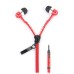 3.5MM Zipper Design In-Ear Earphone with Microphone for iPhone Samsung HTC etc - Red