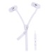 3.5MM Zipper Design In-Ear Earphone with Microphone for iPhone Samsung HTC etc - White