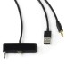 3.5 mm Car Aux Audio USB Sync Data Charger Cable for iPhone 6 Plus - Black