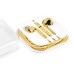 3.5mm Chrome Earphone With Microphone And Volume Control Button - Gold