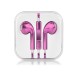 3.5mm Chrome Earphone With Microphone And Volume Control Button - Pink