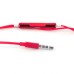 3.5mm Chrome Earphone With Microphone And Volume Control Button - Red