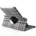 360 Degree Rotatable Scottish Plaid Pattern Leather Case For iPad Mini 1/2/3 - Grey