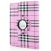 360 Degree Rotatable Scottish Plaid Pattern Leather Case For iPad Mini 1/2/3 - Pink