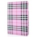 360 Degree Rotatable Scottish Plaid Pattern Leather Case For iPad Mini 1/2/3 - Pink