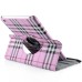 360 Degree Rotatable Scottish Plaid Pattern Leather Case For iPad Mini 1/2/3 - Pink