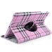 360 Degree Rotatable Scottish Plaid Pattern Leather Case For iPad Mini 1/2/3 - Pink