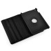 360 Degree Rotating Folio Lichi PU Leather Flip Swivel Stand Smart Wake / Sleep Case Cover With Elastic Belt For iPad Mini 4 - Black