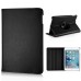 360 Degree Rotating Folio Lichi PU Leather Flip Swivel Stand Smart Wake / Sleep Case Cover With Elastic Belt For iPad Mini 4 - Black