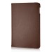 360 Degree Rotating Folio Lichi PU Leather Flip Swivel Stand Smart Wake / Sleep Case Cover With Elastic Belt For iPad Mini 4 - Brown