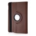 360 Degree Rotating Folio Lichi PU Leather Flip Swivel Stand Smart Wake / Sleep Case Cover With Elastic Belt For iPad Mini 4 - Brown