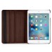 360 Degree Rotating Folio Lichi PU Leather Flip Swivel Stand Smart Wake / Sleep Case Cover With Elastic Belt For iPad Mini 4 - Brown