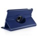 360 Degree Rotating Folio Lichi PU Leather Flip Swivel Stand Smart Wake / Sleep Case Cover With Elastic Belt For iPad Mini 4 - Dark Blue