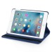 360 Degree Rotating Folio Lichi PU Leather Flip Swivel Stand Smart Wake / Sleep Case Cover With Elastic Belt For iPad Mini 4 - Dark Blue