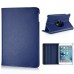 360 Degree Rotating Folio Lichi PU Leather Flip Swivel Stand Smart Wake / Sleep Case Cover With Elastic Belt For iPad Mini 4 - Dark Blue