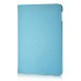 360 Degree Rotating Folio Lichi PU Leather Flip Swivel Stand Smart Wake / Sleep Case Cover With Elastic Belt For iPad Mini 4 - Light Blue