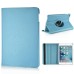 360 Degree Rotating Folio Lichi PU Leather Flip Swivel Stand Smart Wake / Sleep Case Cover With Elastic Belt For iPad Mini 4 - Light Blue