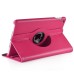 360 Degree Rotating Folio Lichi PU Leather Flip Swivel Stand Smart Wake / Sleep Case Cover With Elastic Belt For iPad Mini 4 - Pink